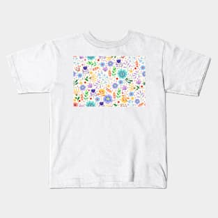 Cute Flower Garden Illustration Kids T-Shirt